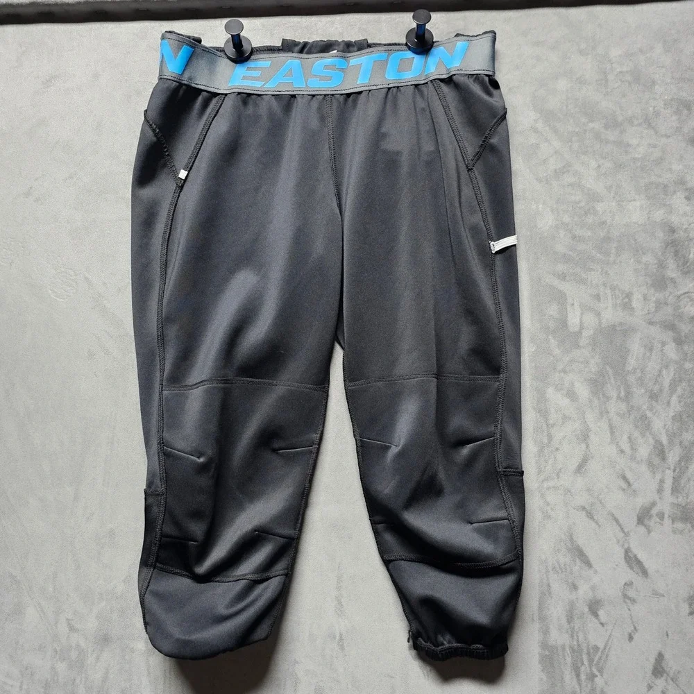 Easton‎ Mens XL Black Padded Baseball Sliding Pants Knicker Length Blue Logo